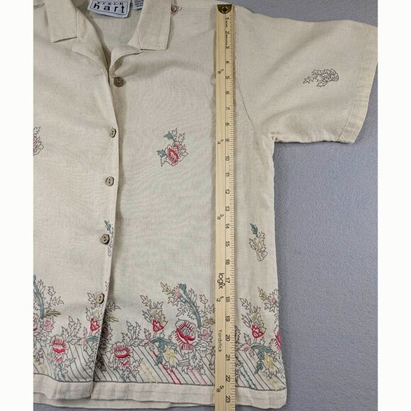 Keren Hart 2 Pc Midi Dress Linen Blend Womens Medium Ivory Cream Embroidery - Picture 10 of 15